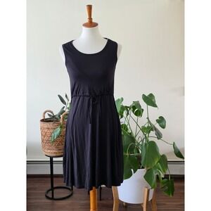 NEW Latched Mama Black Sleeveless Nursing Dress XS Drawstring Waist Pockets